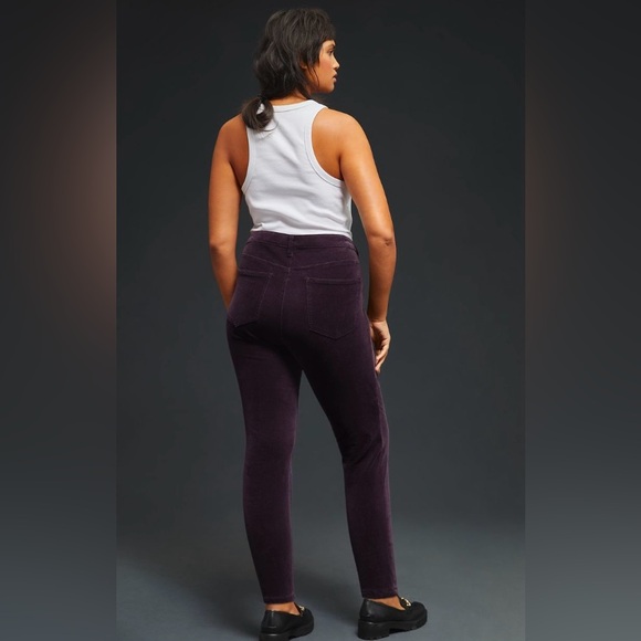 Plum/Eggplant Anthropologie Pilcro Mid Rise Corduroy Skinny Legging Pants - Picture 8 of 16